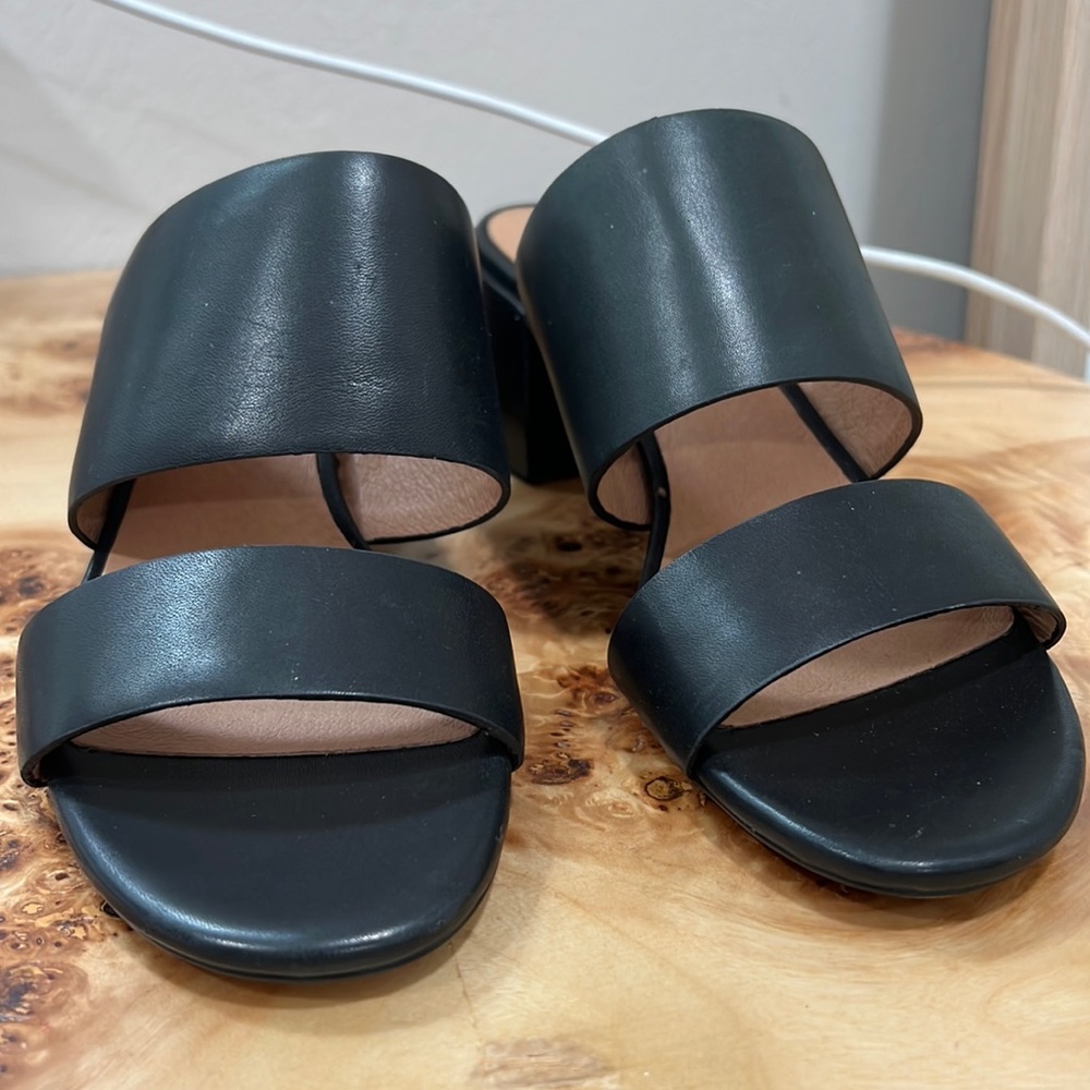Madewell Kiera Black Low Sandals Sz 6